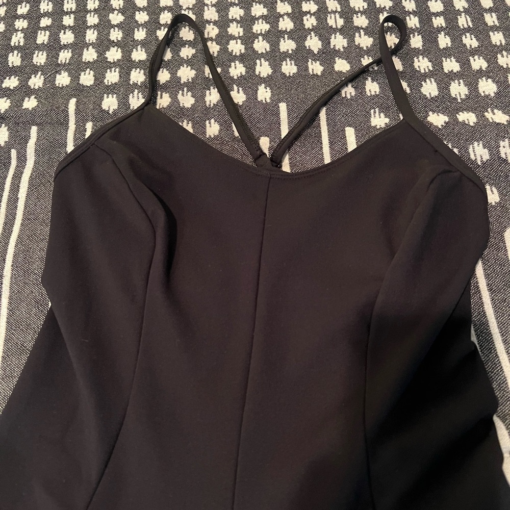 Elegant Black Spaghetti Strap “catsuit”